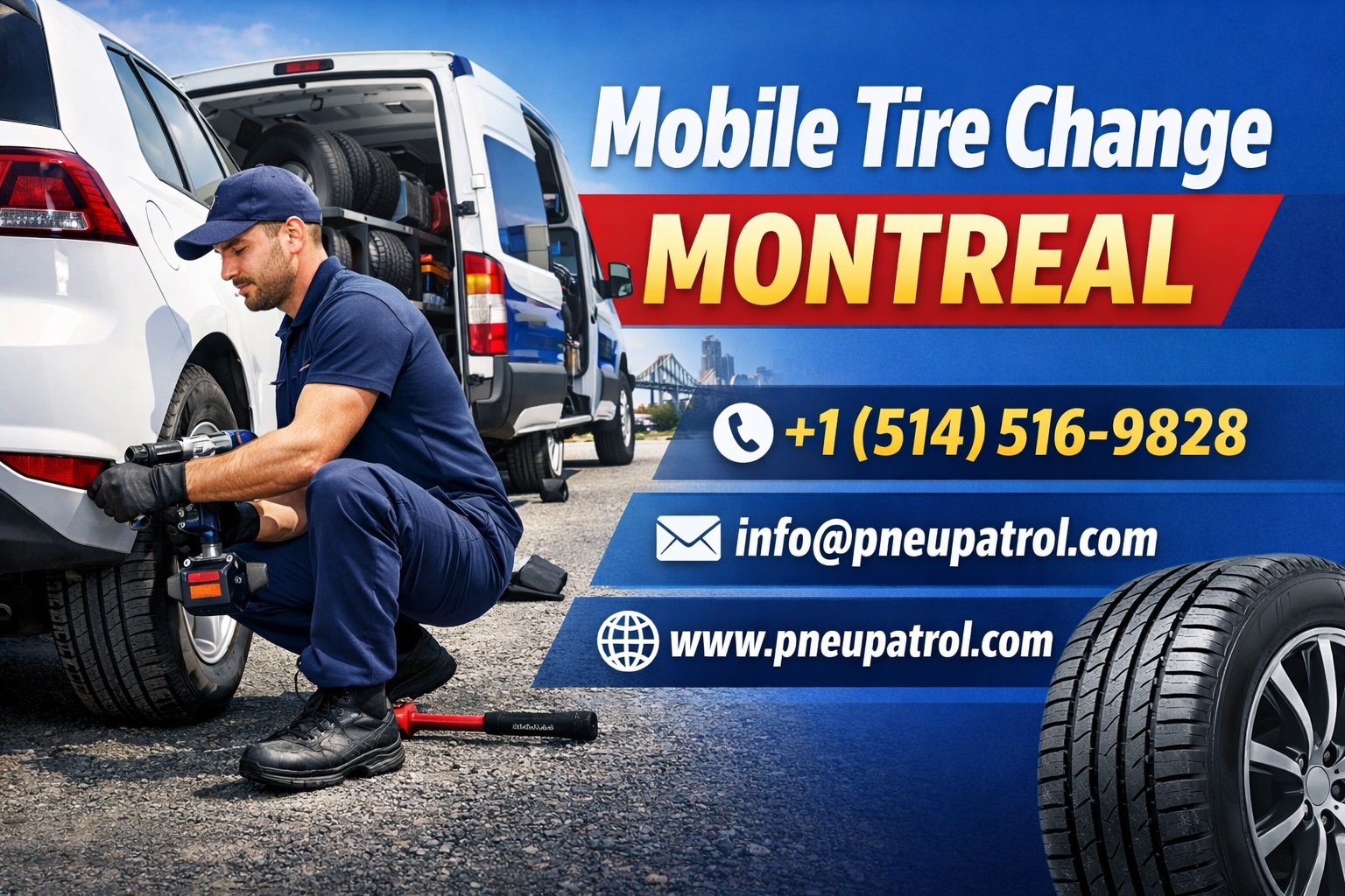 Mobile Tire Change in Montreal