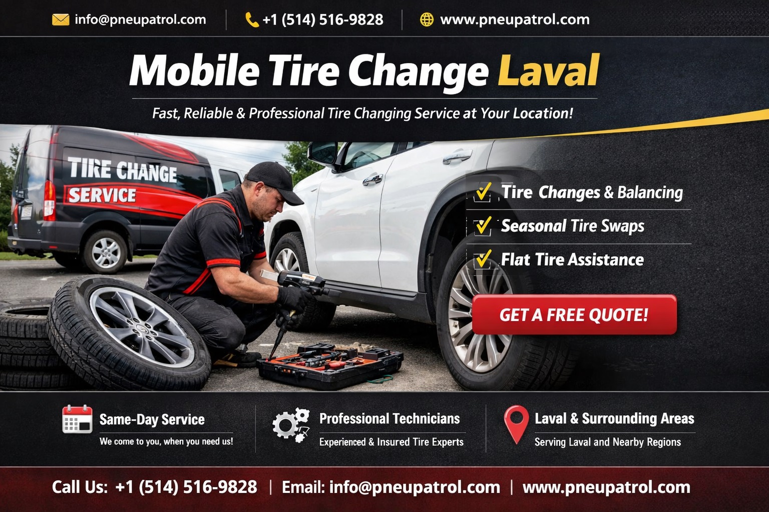 Mobile Tire Change in Laval